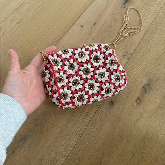Anthropologie Beaded Floral Crossbody Bag / Clutch - Picture 7 of 13